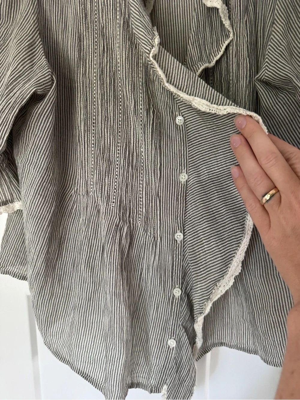 Madewell Striped Ruffle Blaire Blouse